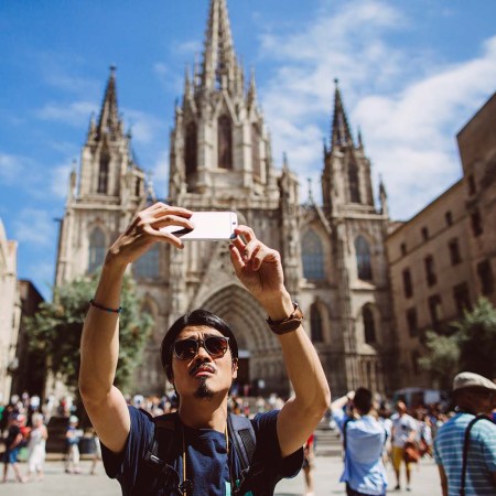 Obligatory selfie in front of the Barcelona Cathedral