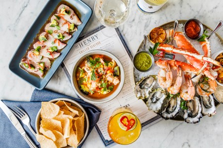 Various dishes and drinks on a table