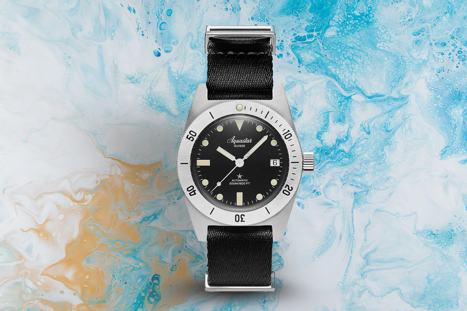 Black, silver and white watch