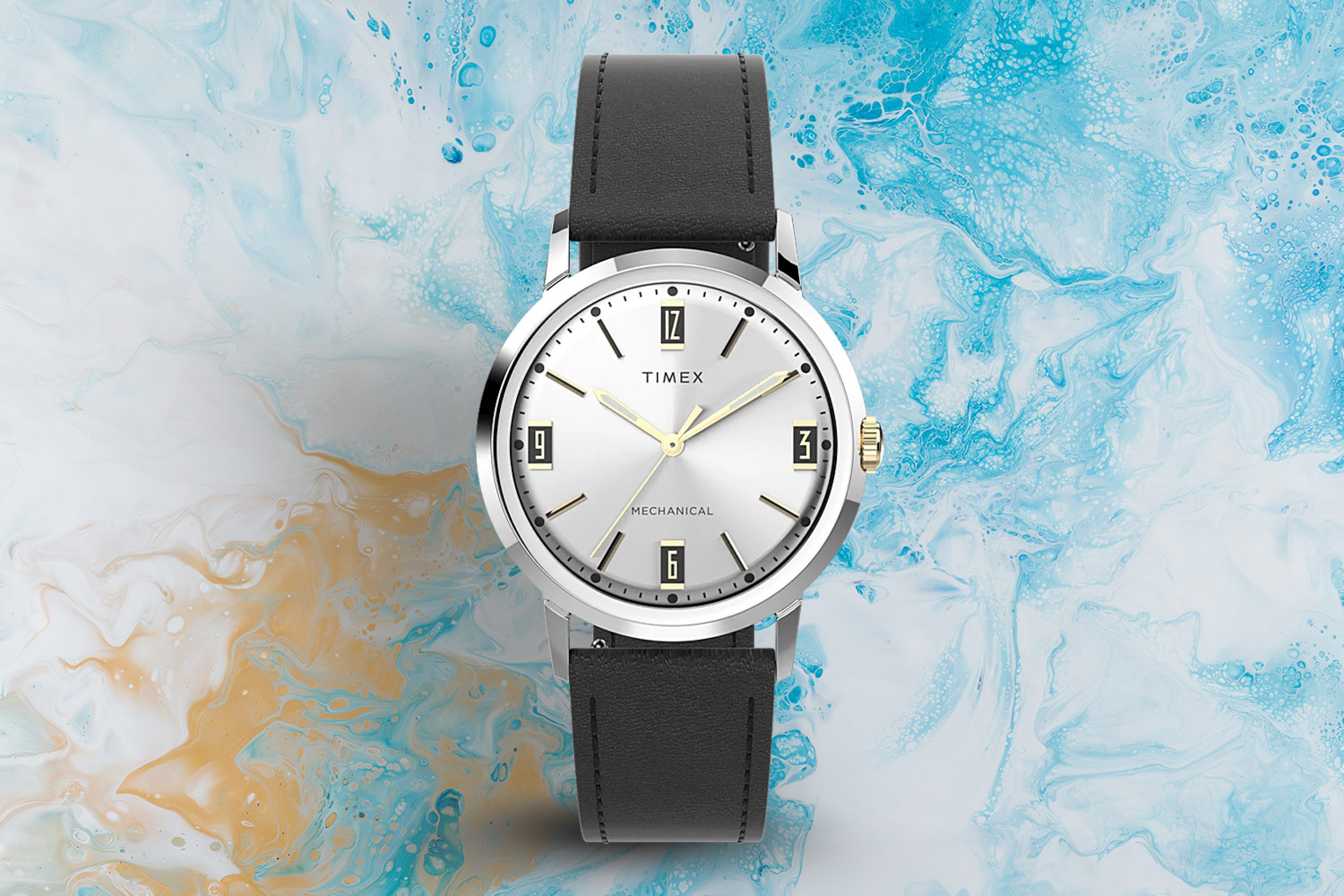 Black and silver watch