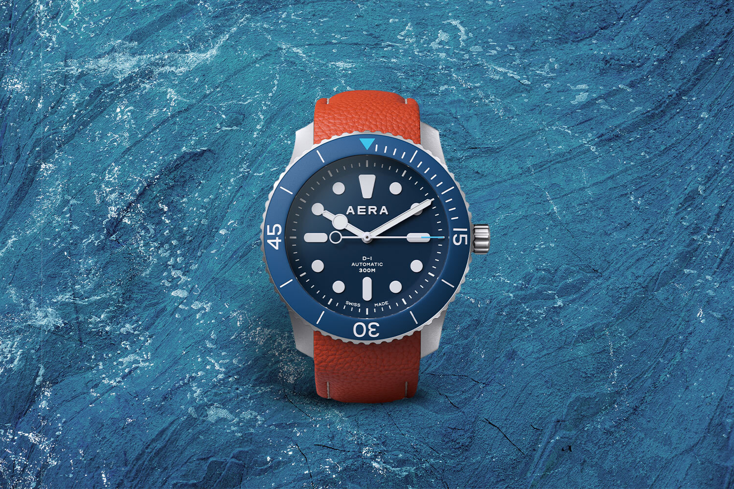 Orange and blue watch
