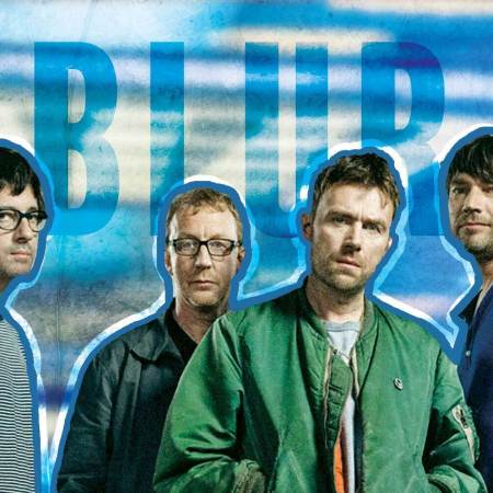 blur band on blue background