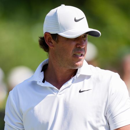 Brooks Koepka on the course for LIV Golf.