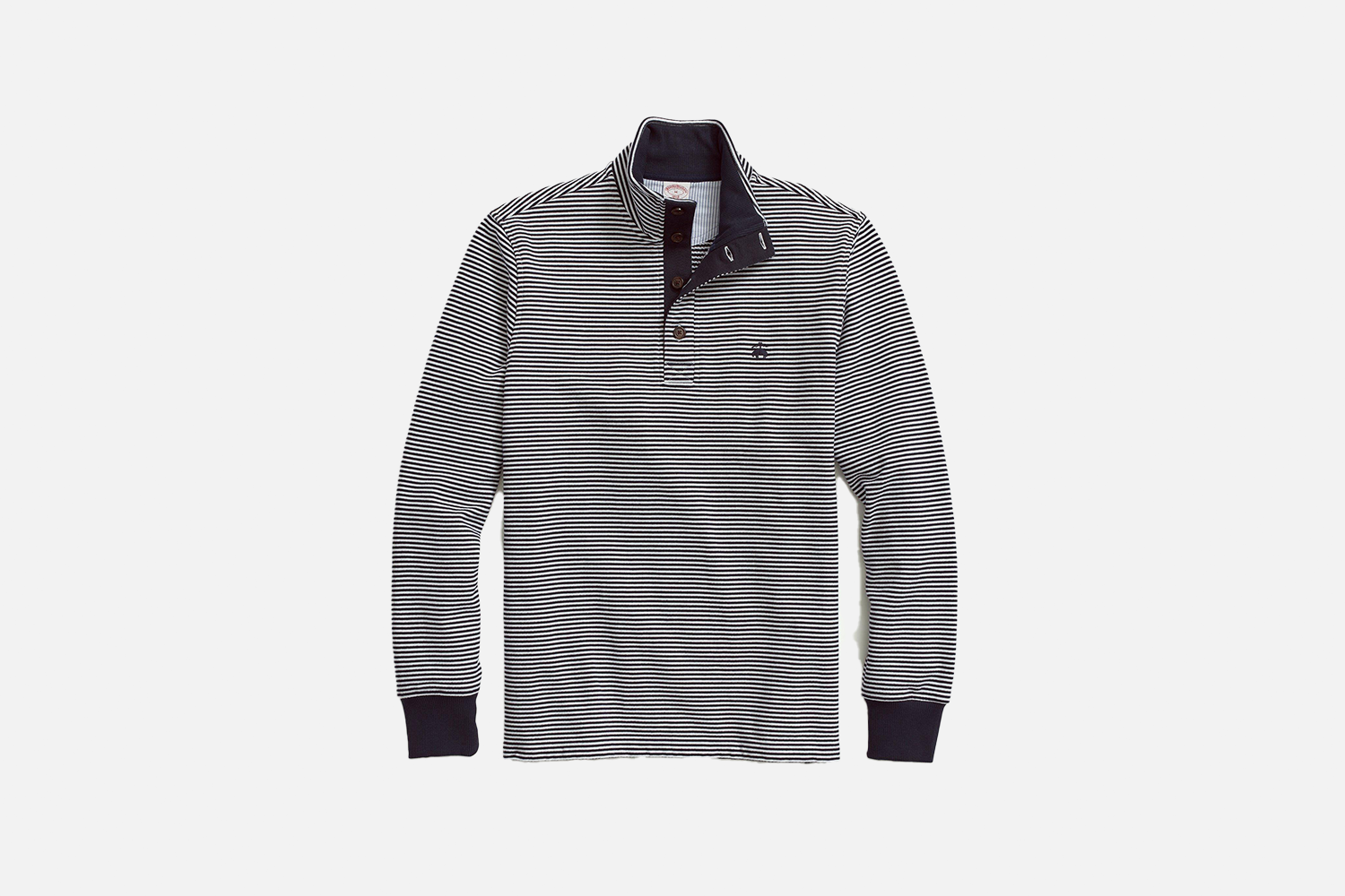Brooks Brothers French Terry Cotton Fine Mock Neck