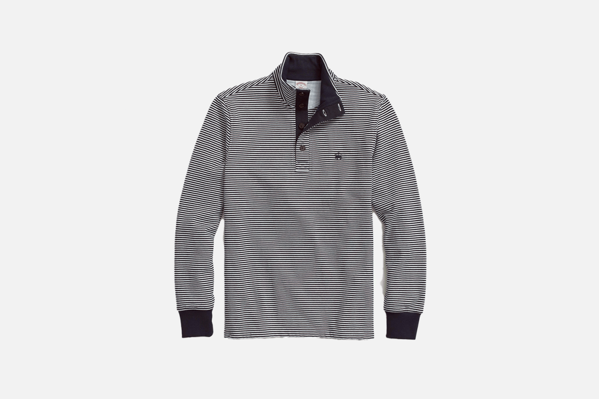 Brooks Brothers French Terry Cotton Fine Mock Neck
