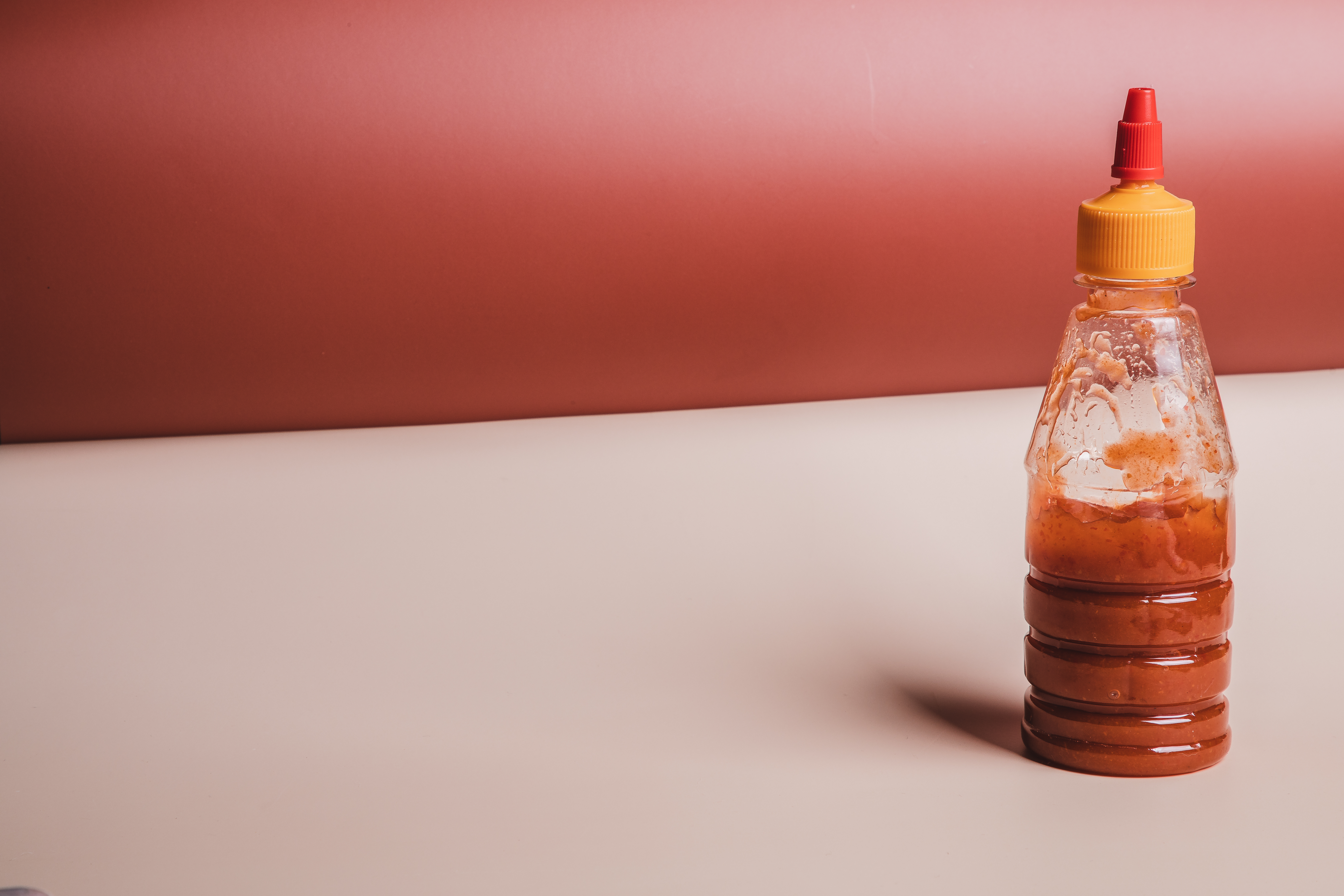 A generic hot sauce bottle.
