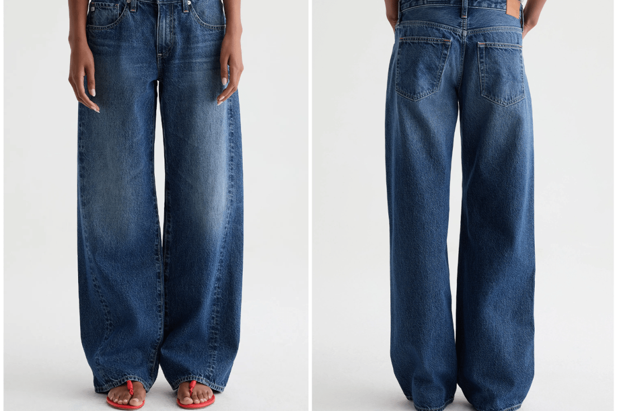 AG Low Rise Wide Leg Jeans