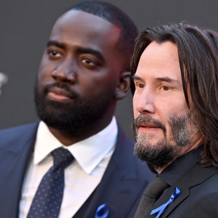 Shamier Anderson and Keanu Reeves at the "John Wick: Chapter 4" Premiere