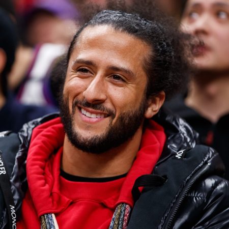 Colin Kaepernick attends an NBA game.