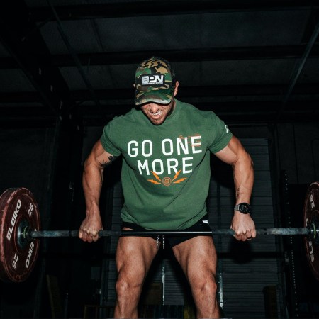 A photo of Nick Bare lifting weights.
