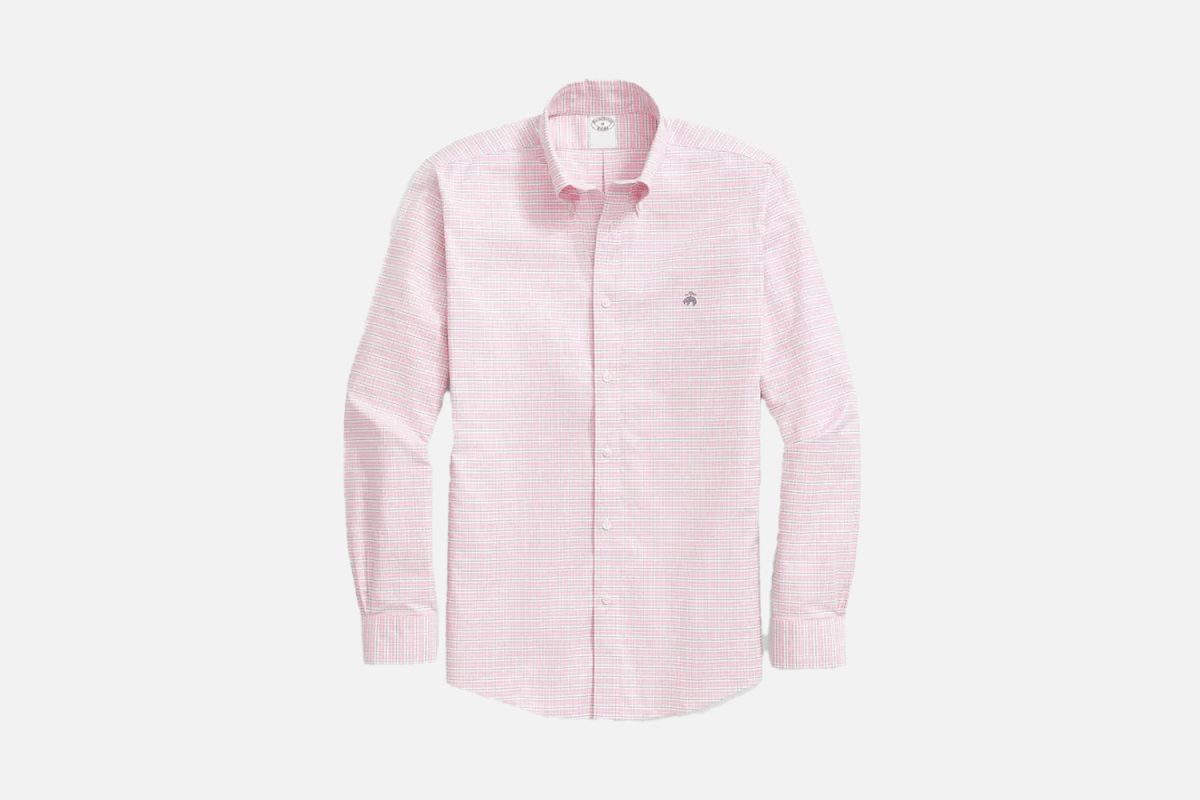 Brooks Brothers Stretch Cotton Non-Iron Oxford Polo Button Down Collar