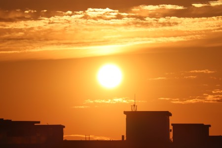 the sun on a hot day
