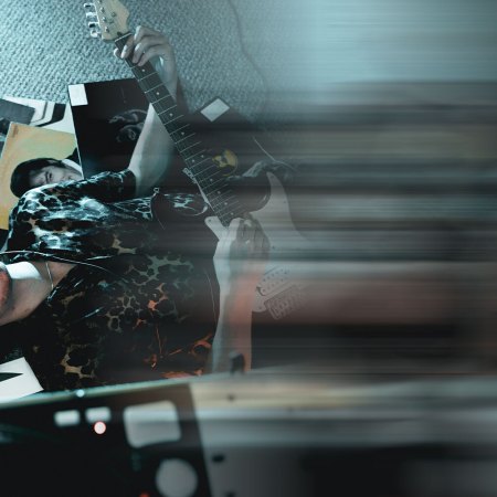 A musician in a blur