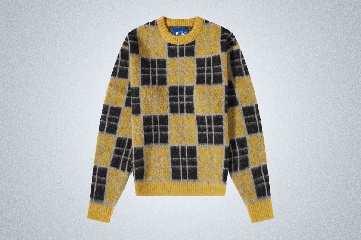 Awake NY Checked Mohair Crew Knit