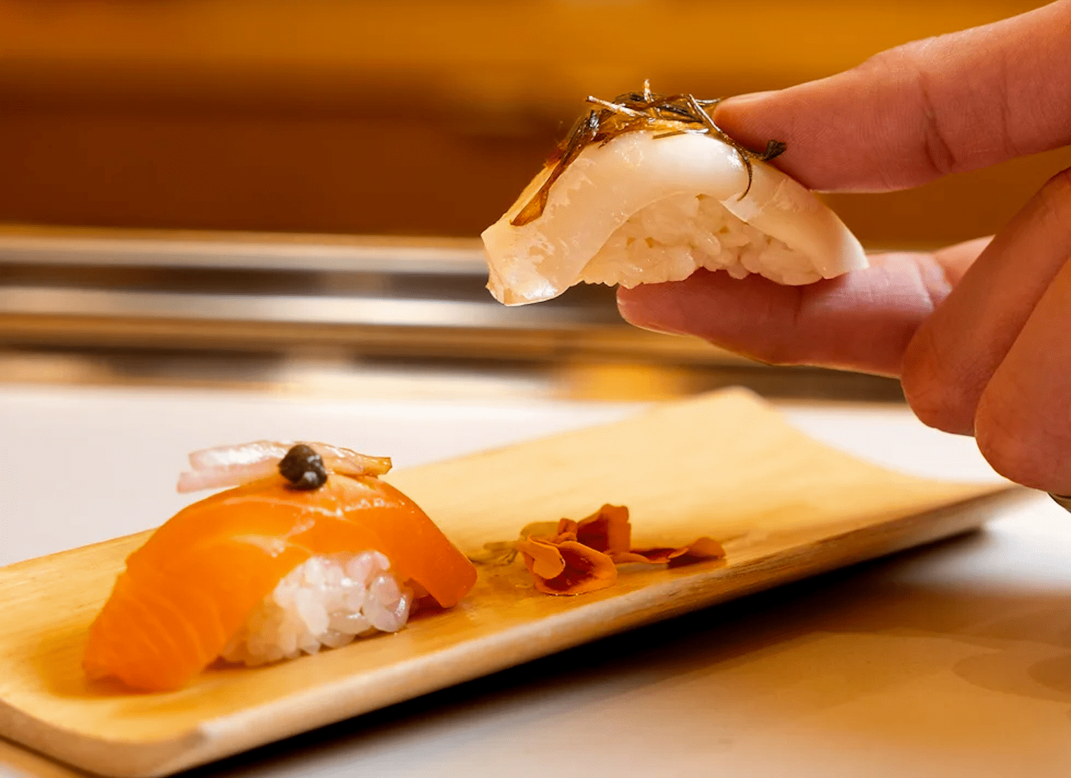 Sushi on a board