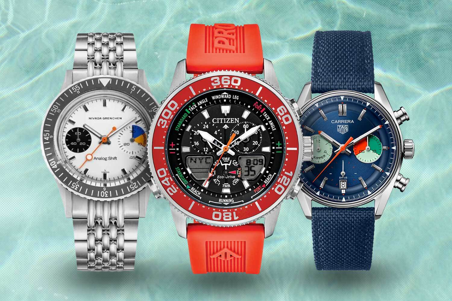 Nivada Grenchen X Analog:Shift Chronomaster 'Big Eye' Yachting Limited Edition/CITIZEN Promaster Sailhawk/TAG Heuer Carrera Skipper