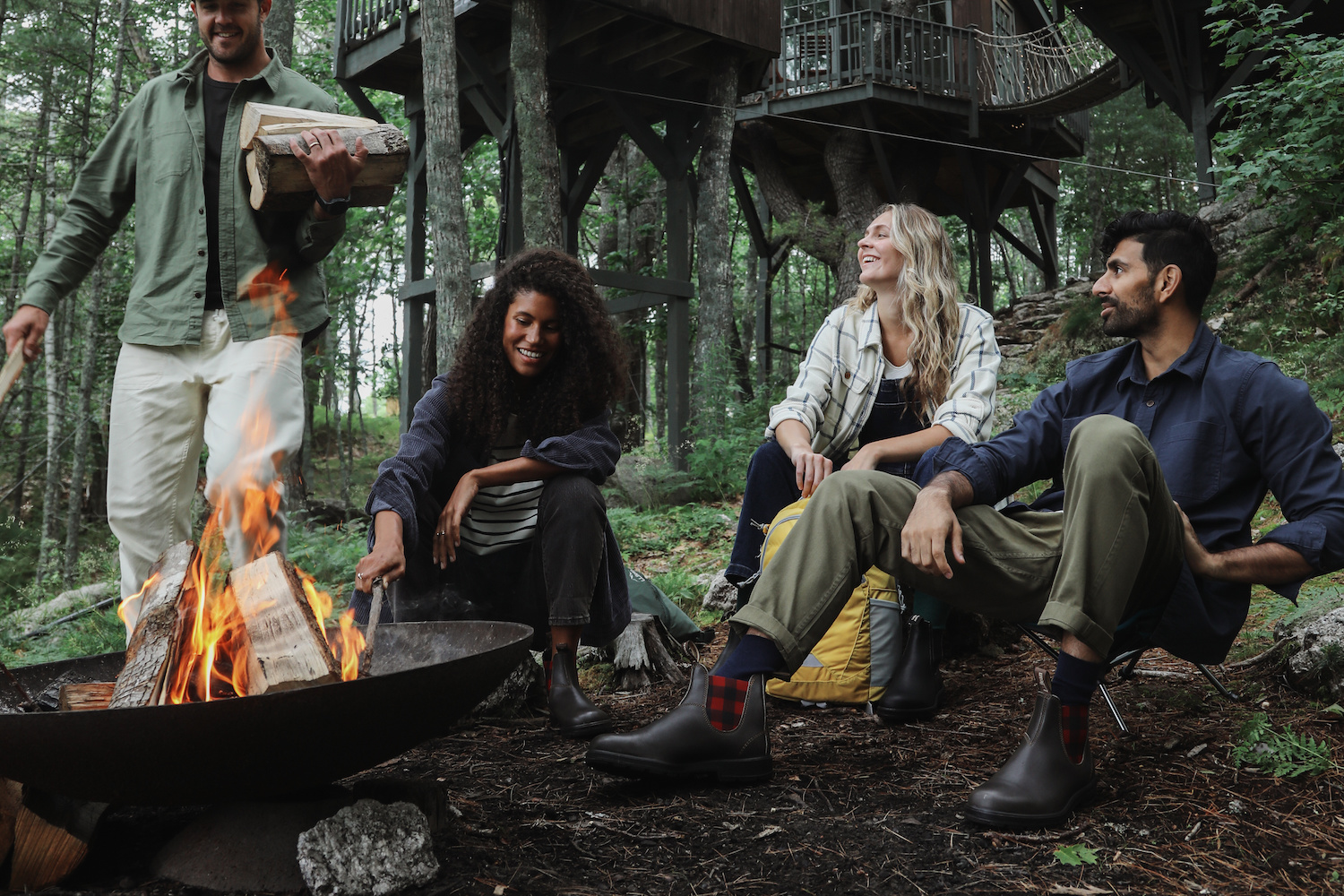 a model wearing the Blundstone x L.L. Bean boots