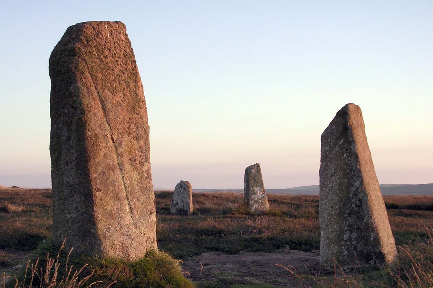 Boskednan Stones at sunset