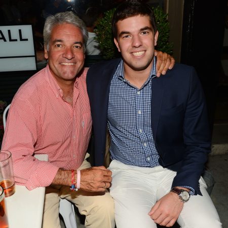 Andy King and Billy McFarland attend the Magnises Dinner Party at 22 Greenwich Ave on August 7, 2014 in New York City.