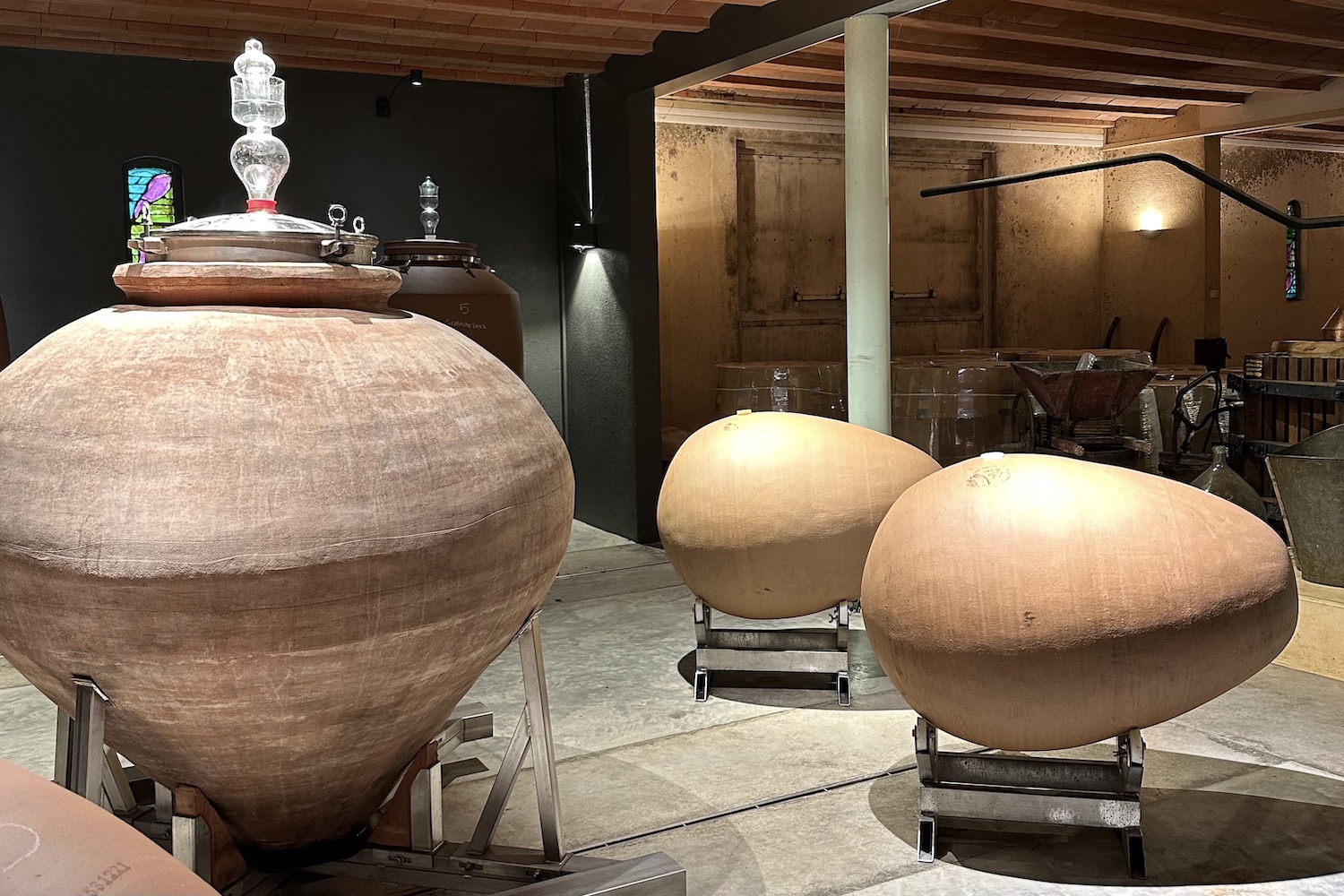 Amphorae at Mas Du Novi winery in languedoc