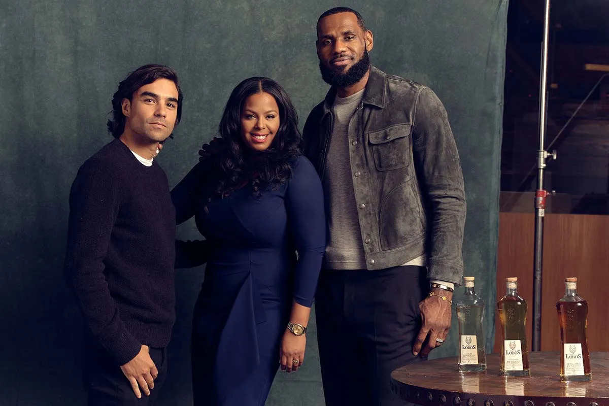 Lobos 1707 founder Diego Osorio, CEO Dia Simms and investor LeBron James