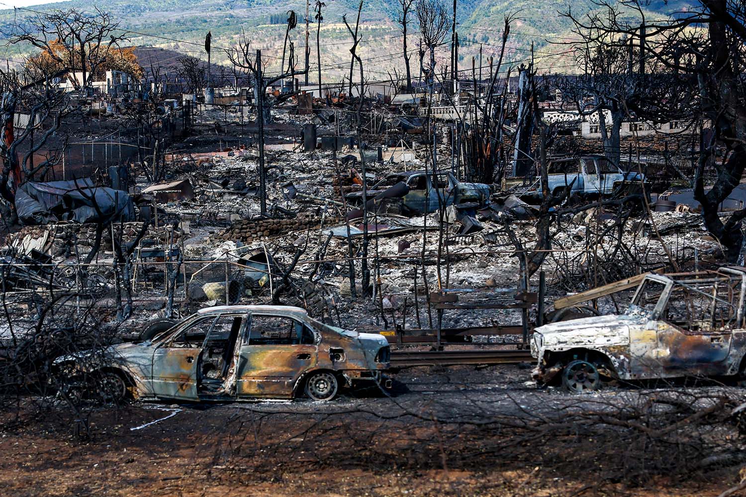 A view of the destruction in Lahaina days the wildfire destroyed the town