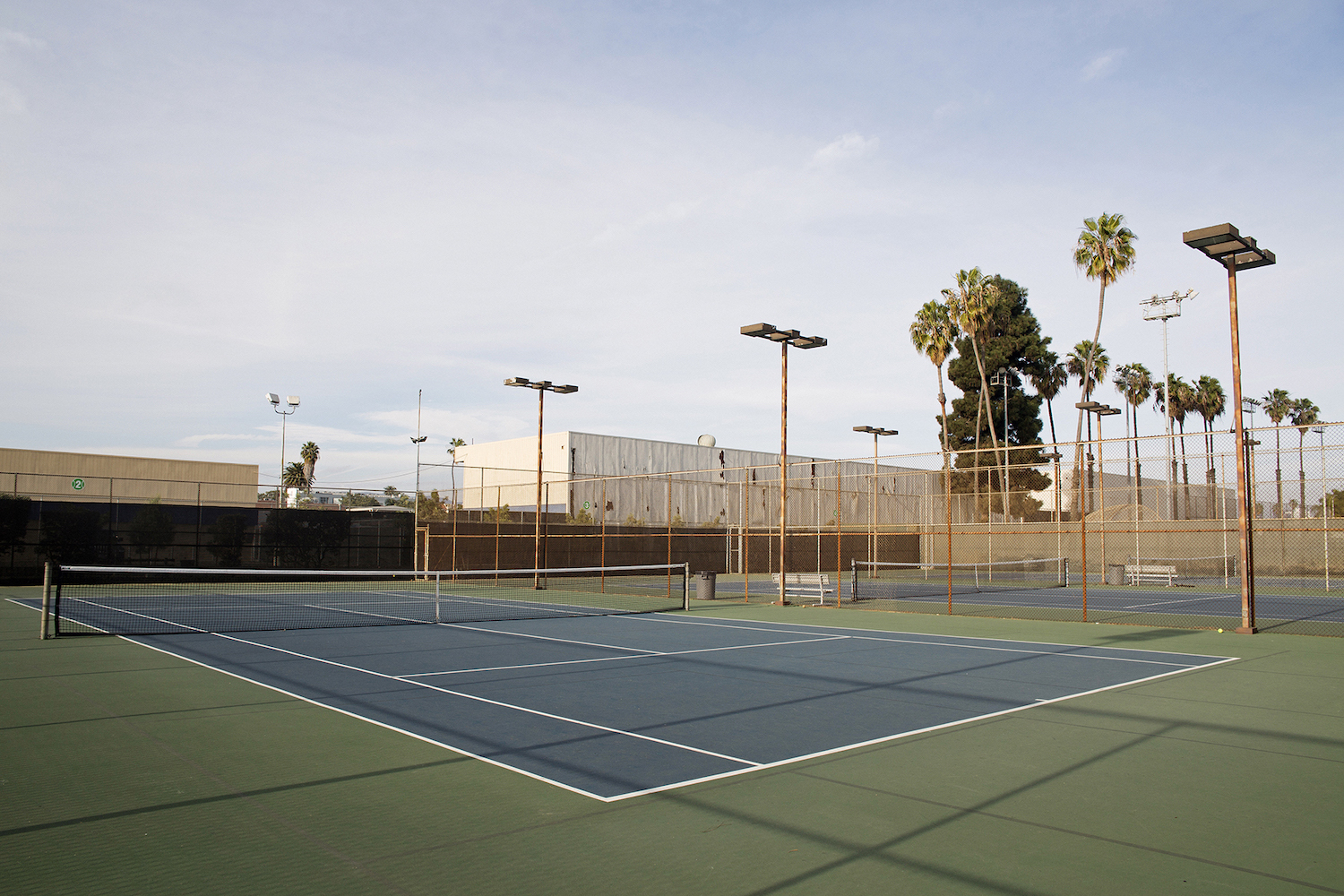 Empty pickleball court