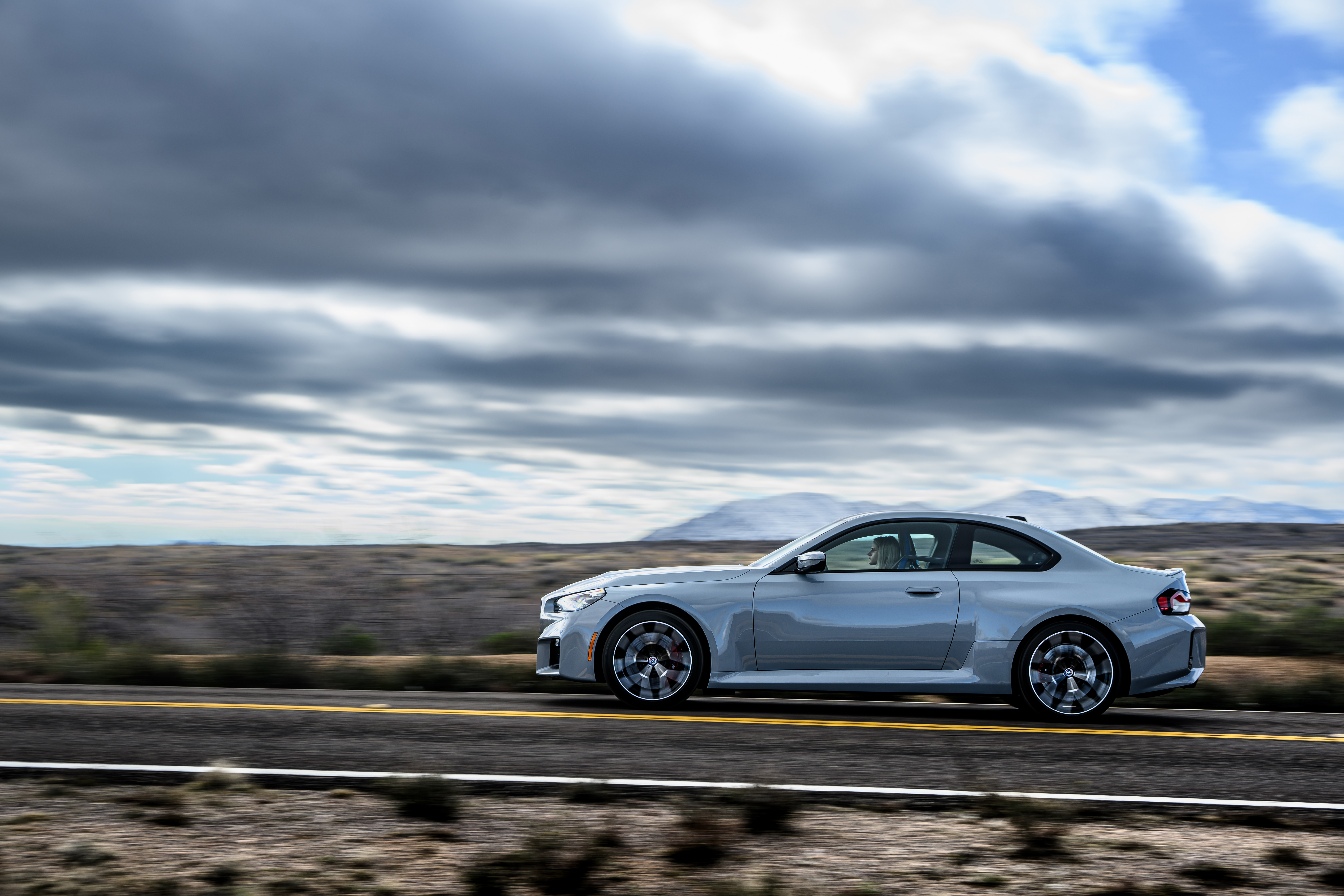 The 2023 BMW M2 from the side