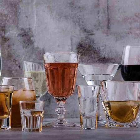 An assortment of booze on a table