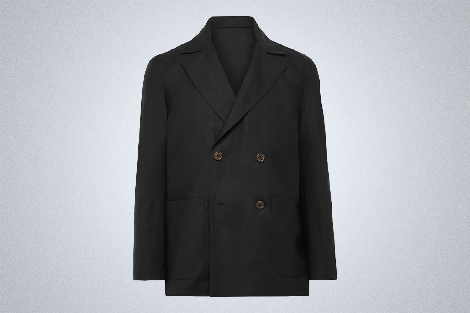 Stòffa Unstructured Double-Breasted Washed-Linen Blazer