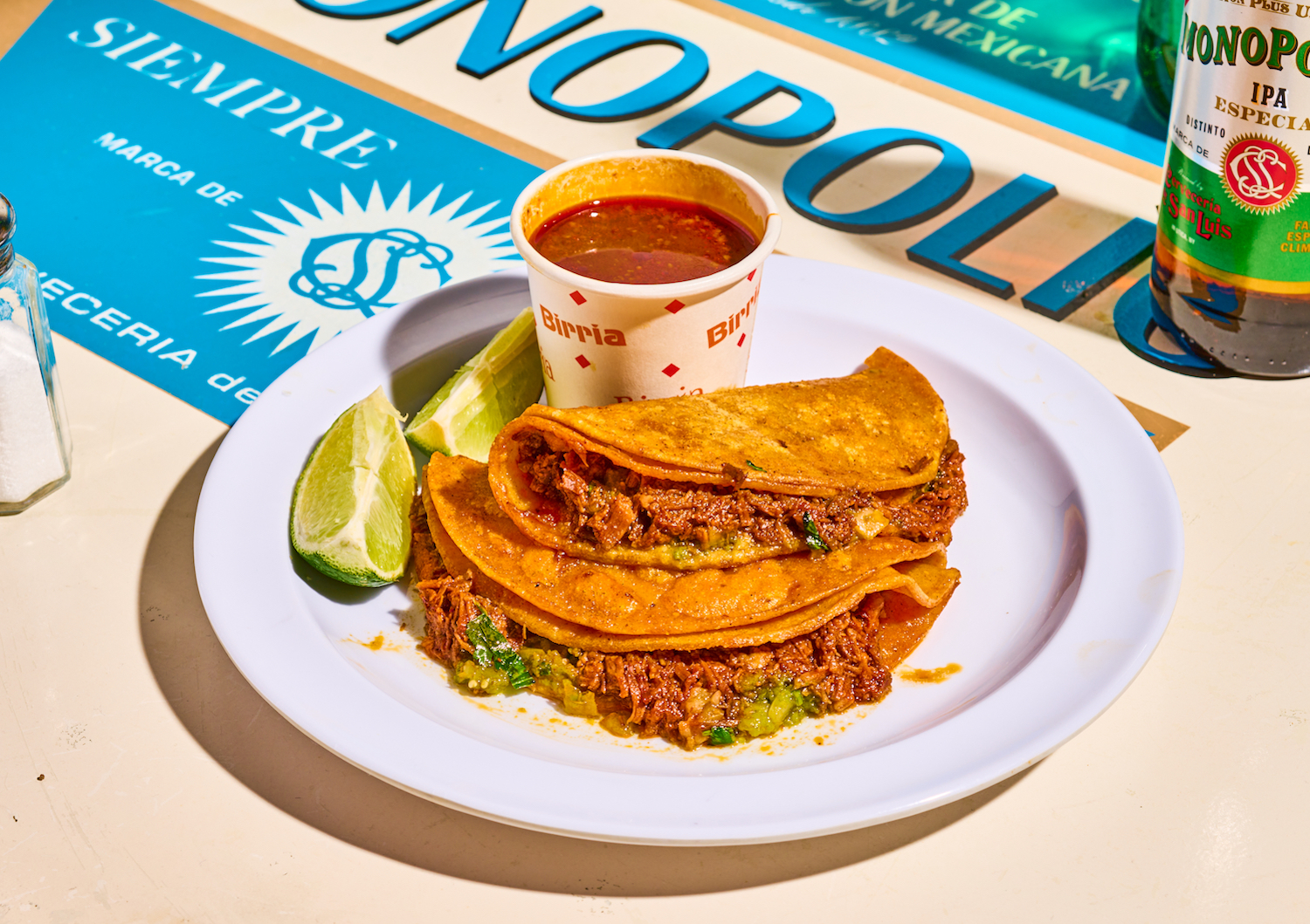 Tacombi's birria tacos