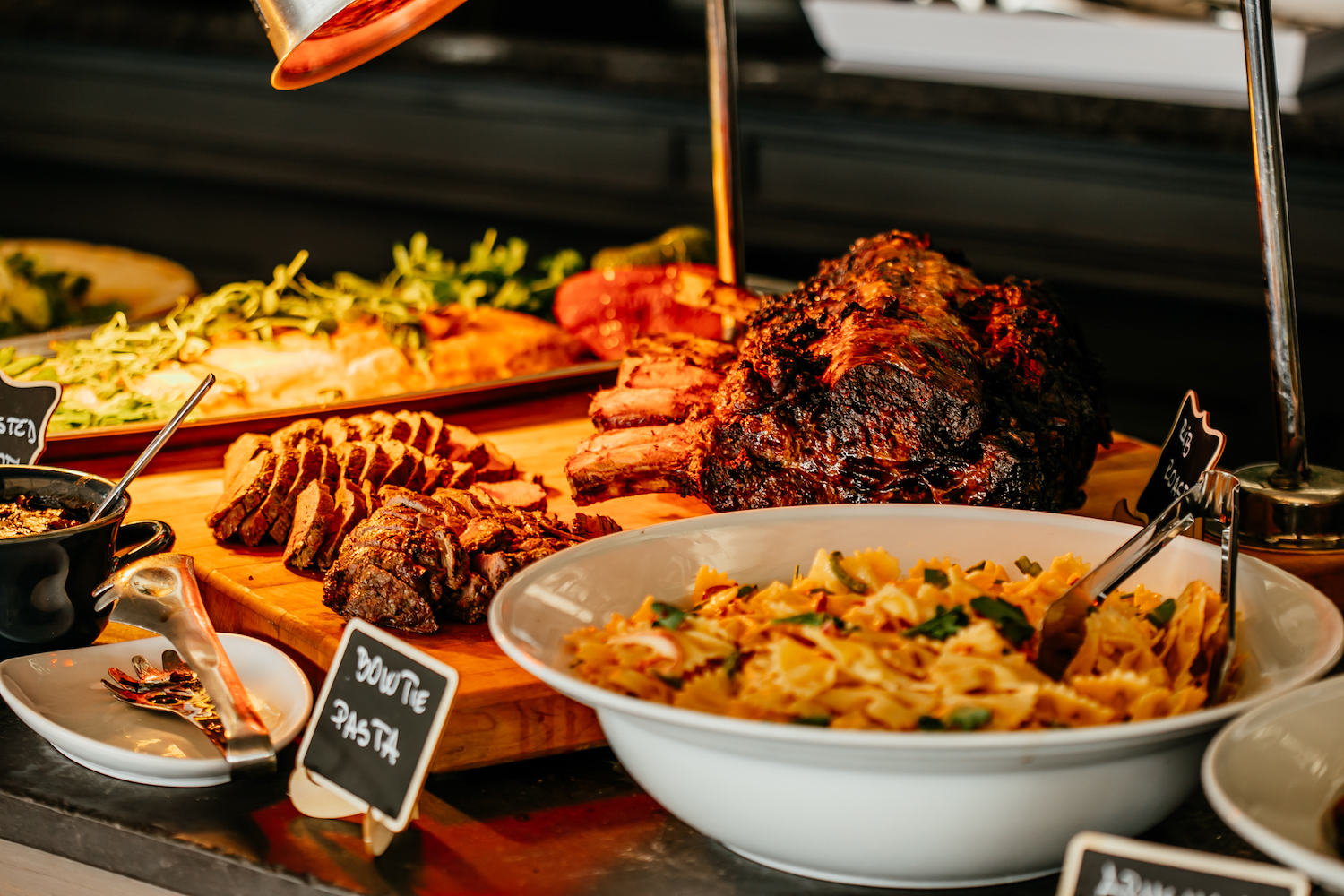 Spread of brunch food at a buffet