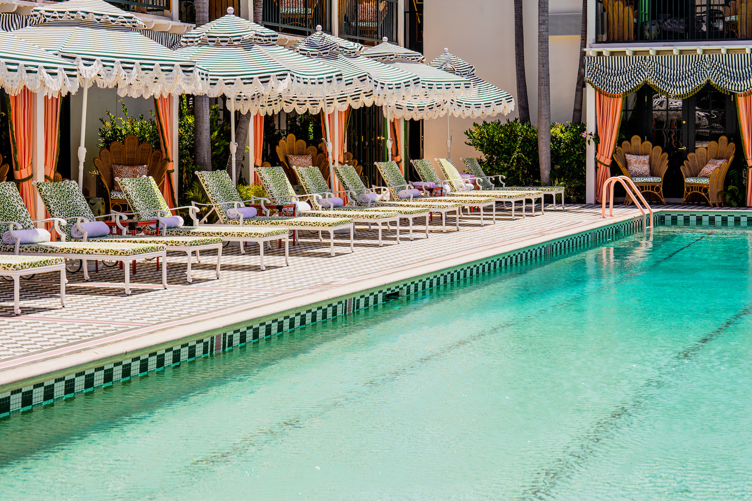 The pool at the LaFayette Hotel features new custom tilework