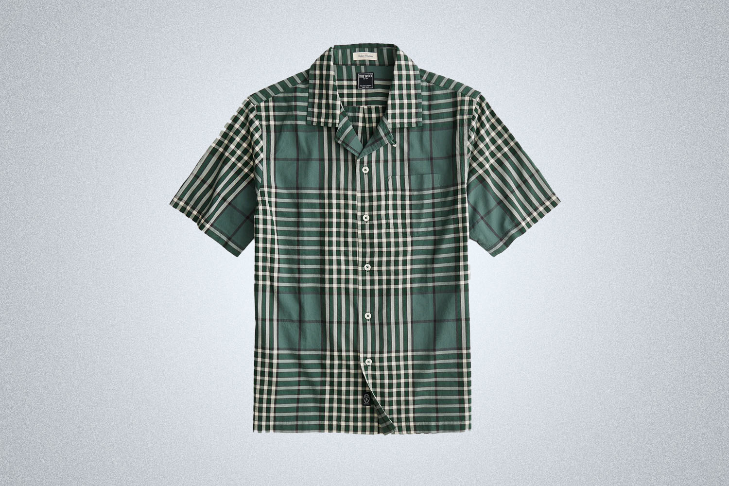 Todd Snyder Green Madras Camp Collar Shirt