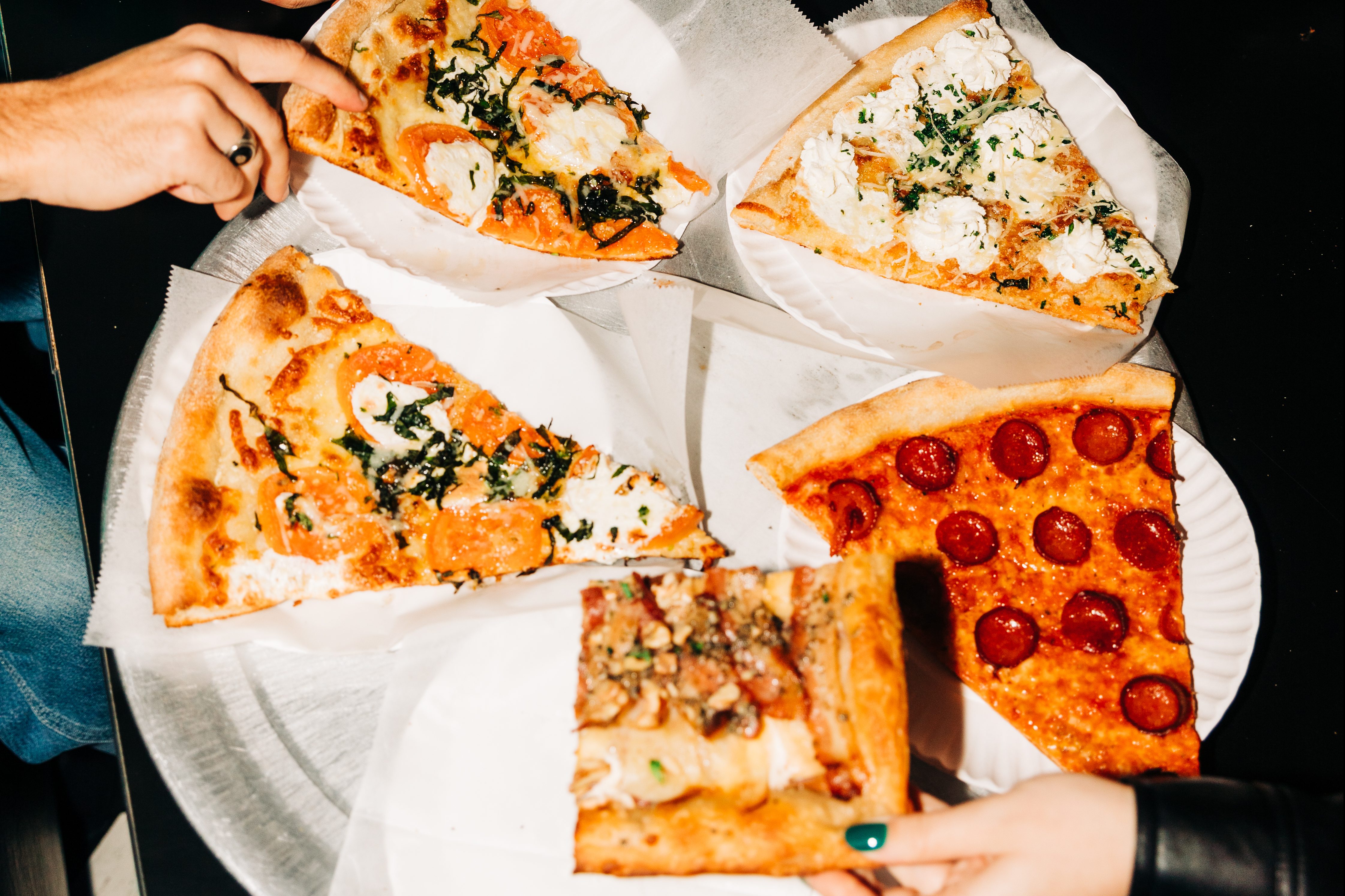 A sampling of pies from Williamsburg Pizza.