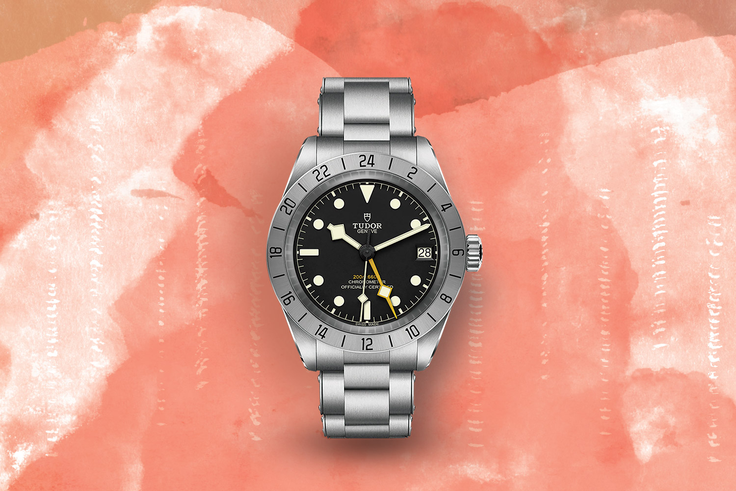 Silver and black Tudor Black Bay Pro watch