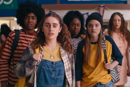 Rachel Sennott (center) in "Bottoms"