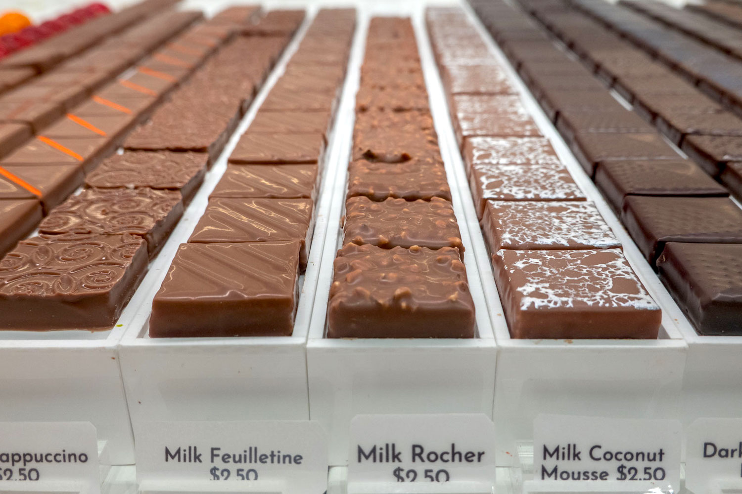 a chocolate display at Thierry Atlan