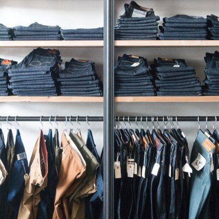 Jeans on a rack