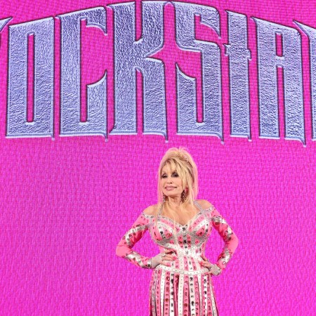 Dolly Parton and "Rockstar" logo