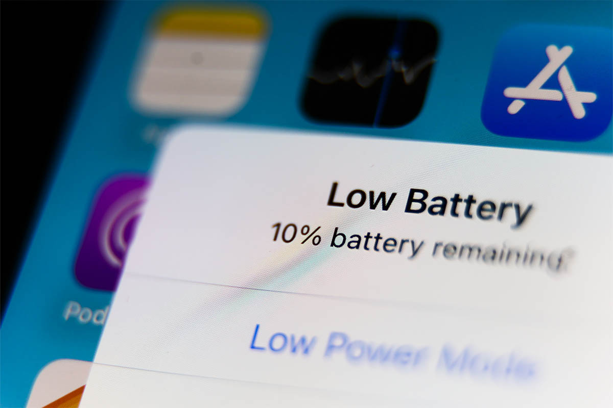 Low Battery notification displayed on a phone screen is seen in this illustration photo taken in Krakow, Poland on January 29, 2023