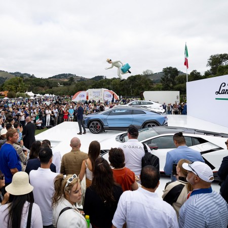 Lamborghini CEO Stephan Winkelmann unveils the Lanzador concept at The Quail, A Motorsport Gathering on August 18, 2023, as part of Monterey Car Week.