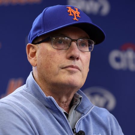 New York owner Steve Cohen speaks to the media.
