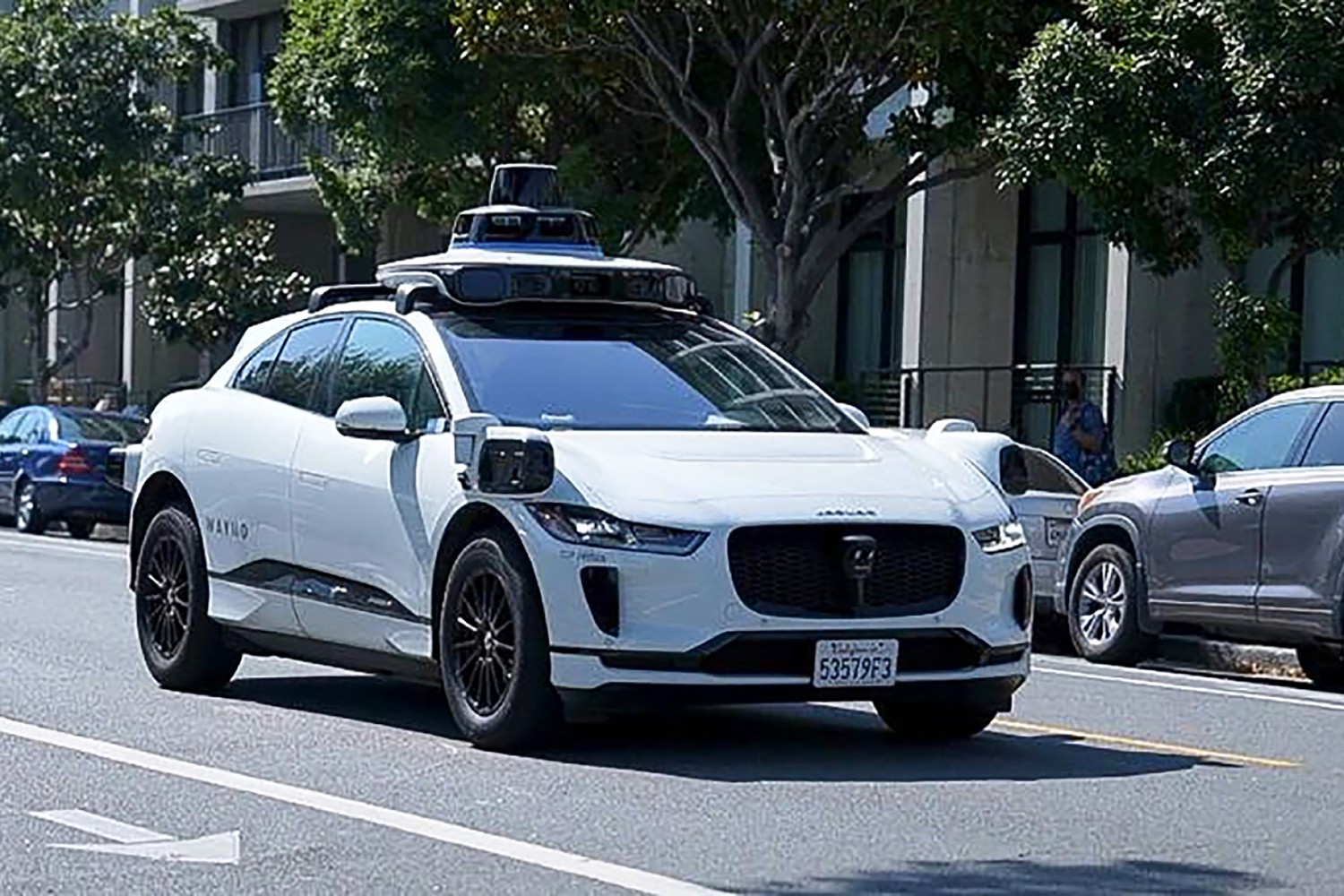 Waymo car in motion