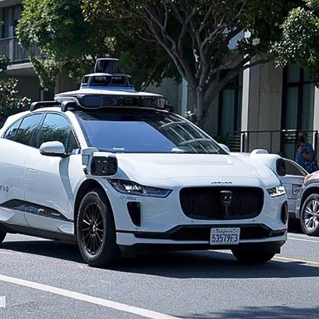 Waymo car in motion