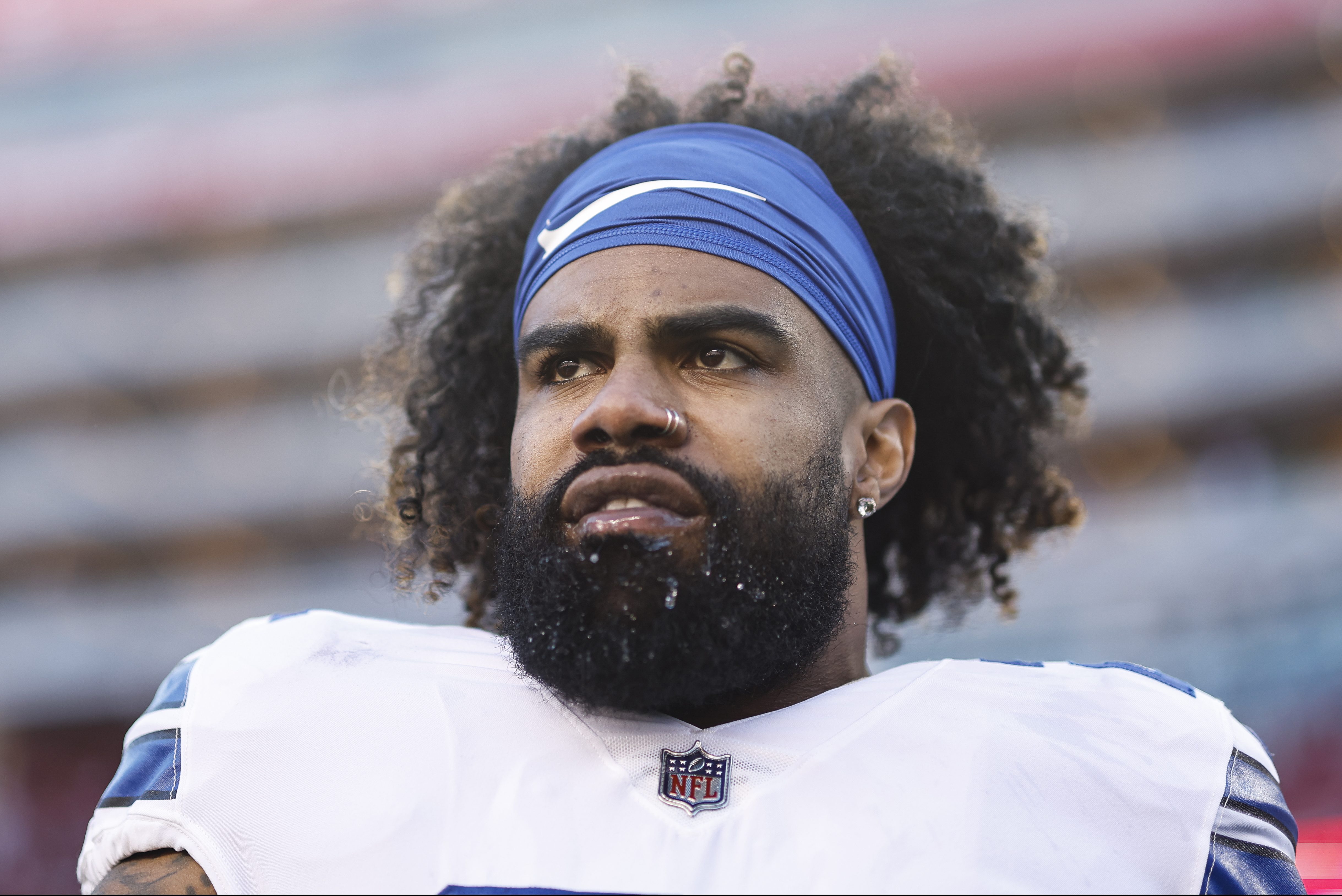 Ezekiel Elliott before his last game as a Dallas Cowboy.