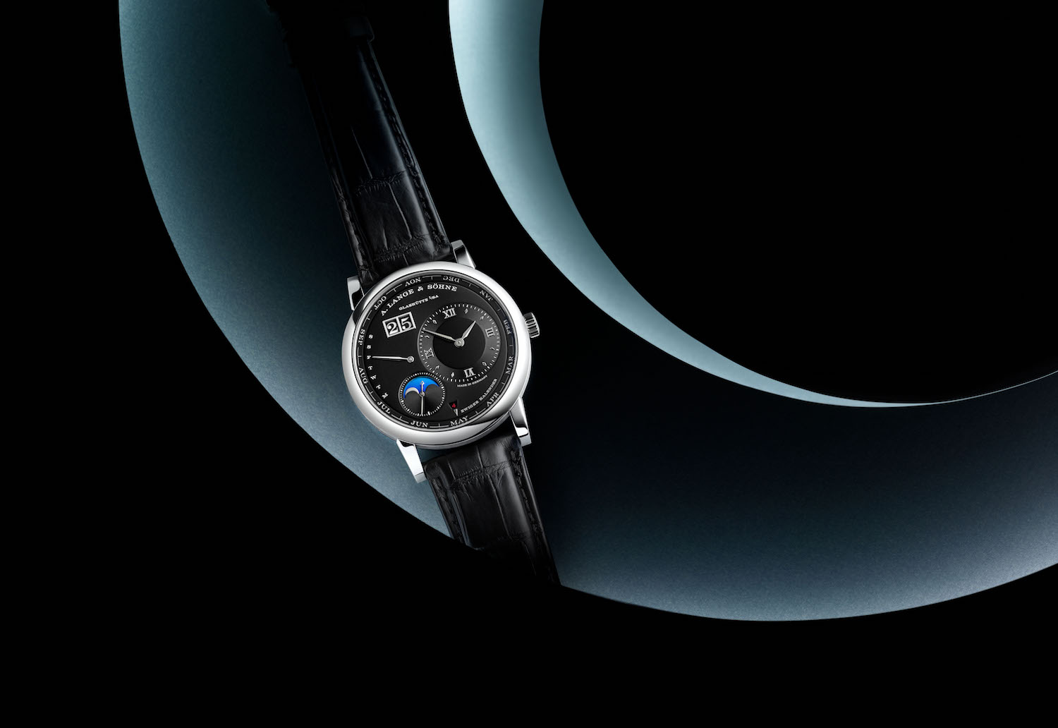 Black watch against a black background