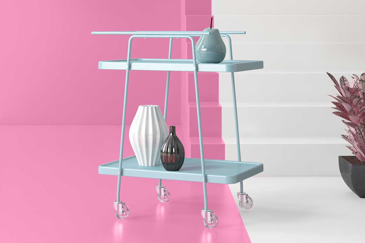 Authentic Metal Bar Cart