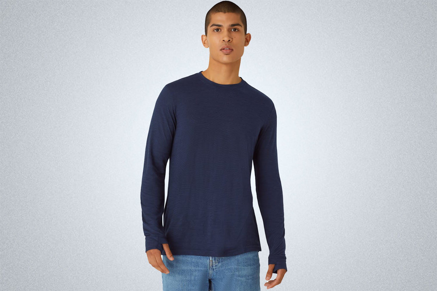 Bombas Men’s Merino Wool Blend Crew Neck Long Sleeve T-Shirt