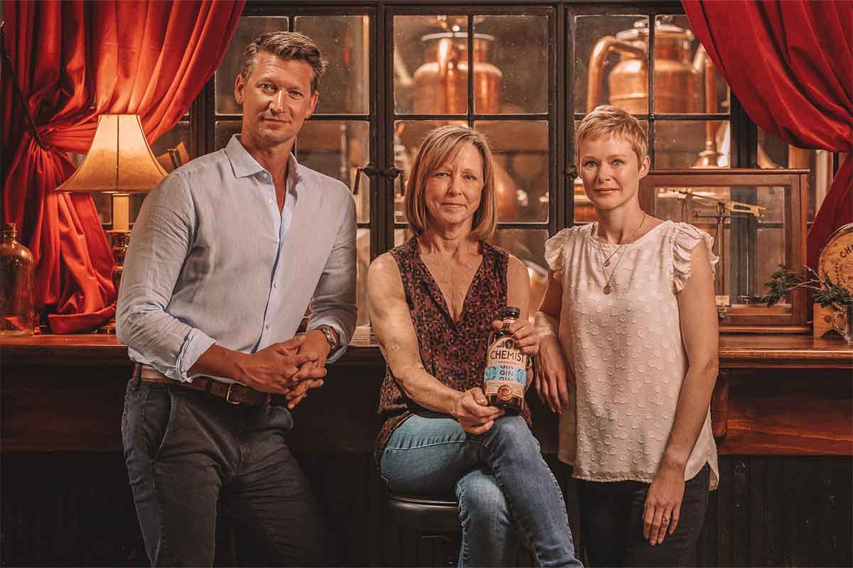 James Donaldson, Debbie Wood and Danielle Wood of Chemist Spirits